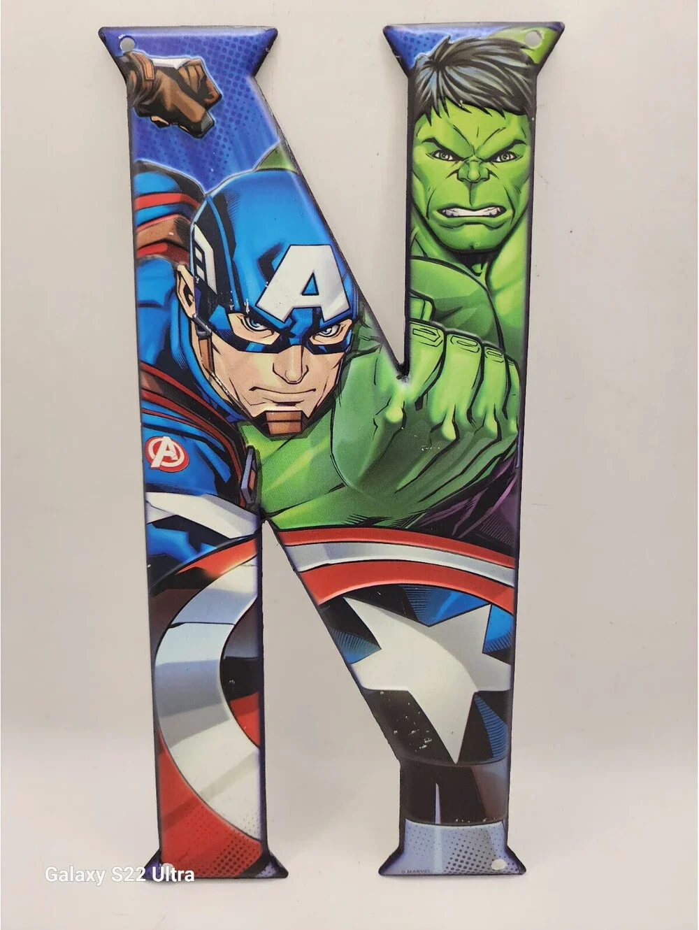 MARVEL AVANGERS LETTER “N” Captain America Open Road Tin Sign